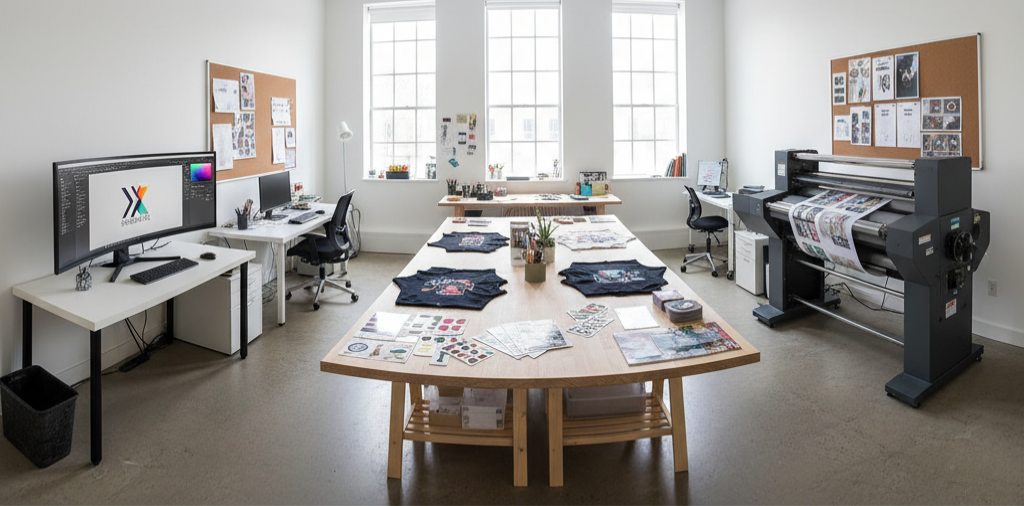 area de trabajo sobre imprenta imprendo